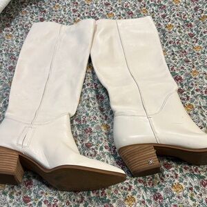Sam Edelman Women's White Leather Knee-High Boots